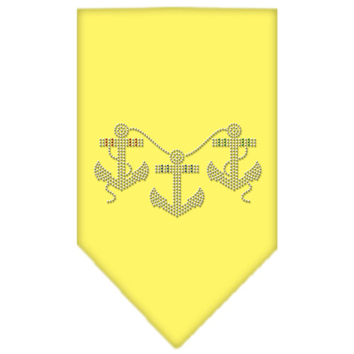 Anchors Rhinestone Bandana Yellow Large